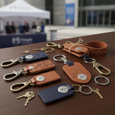 Keychain Holder Leather Key Chains Customized Pattern Durable Stylish Accessories for Corporate Gifts Events and Personal