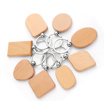 Персонализированное деревянное Keychains с именем подгоняло круглое кольцо для ключей сублимации