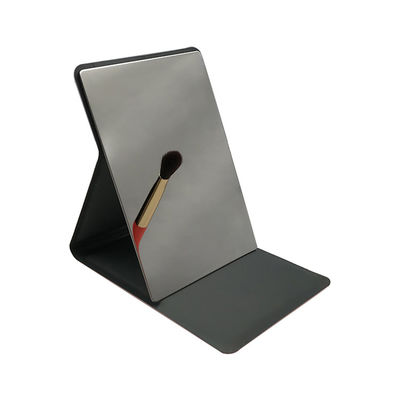 Круглое серебряное светодиодное зеркало с блестящей PU кожей