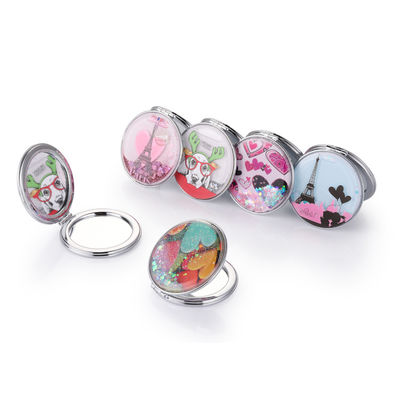 Персонализированное компактное карманное зеркало PU для красоты в движении