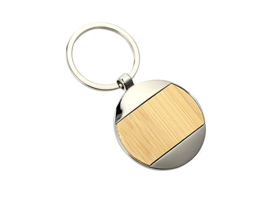 Гравировка лазера Keychains металла бамбукового утюга держателя ключевого кольца металла никеля выдвиженческая