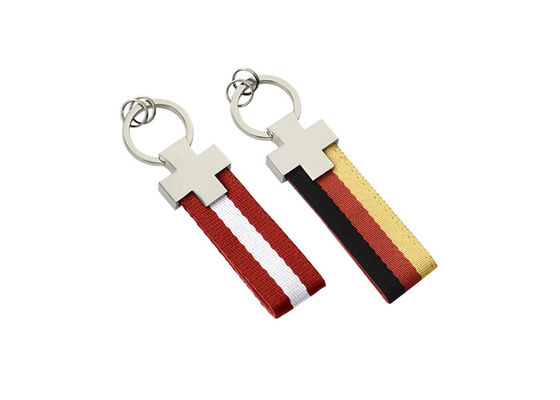 Цвет Pantone кольца для ключей утюга прямоугольника держателя ремня Webbing кожаный ключевой