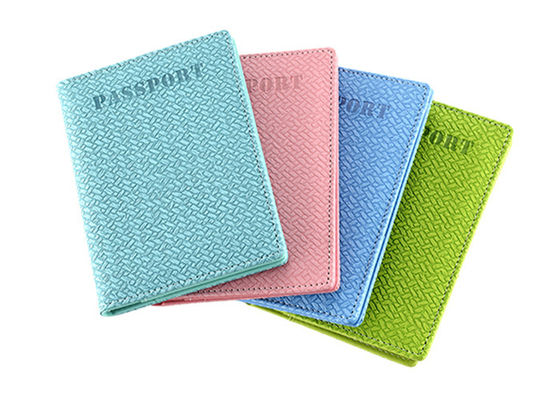 Сплетите цвет Pantone прямоугольника бумажника PU крышки паспорта кожаный