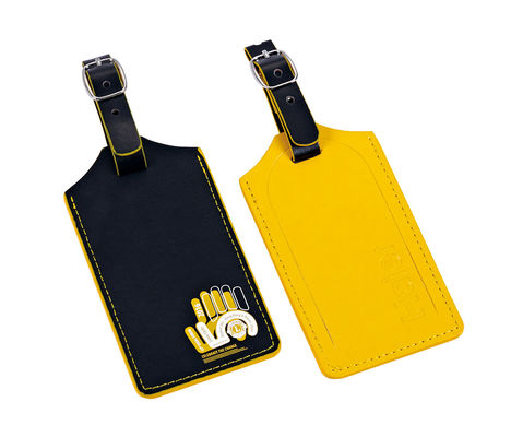 Хорошая цена Rectangle PU / Aluminum Luggage Tag Custom Print Fits Different Bags with Secure Buckle Strap (Прямоугольный рюкзак) онлайн